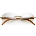Premium Rhinestones Decorated Oval Sunglasses D125