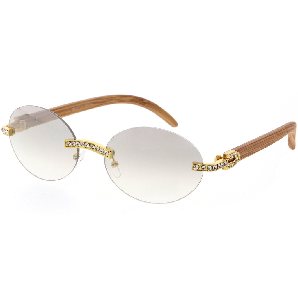 Premium Rhinestones Decorated Oval Sunglasses D125