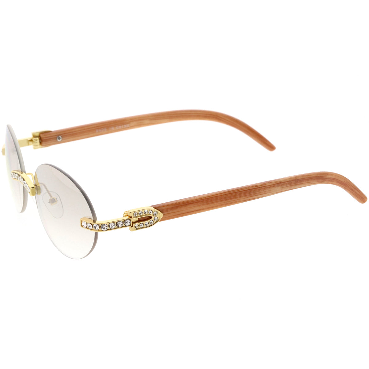 Premium Rhinestones Decorated Oval Sunglasses D125