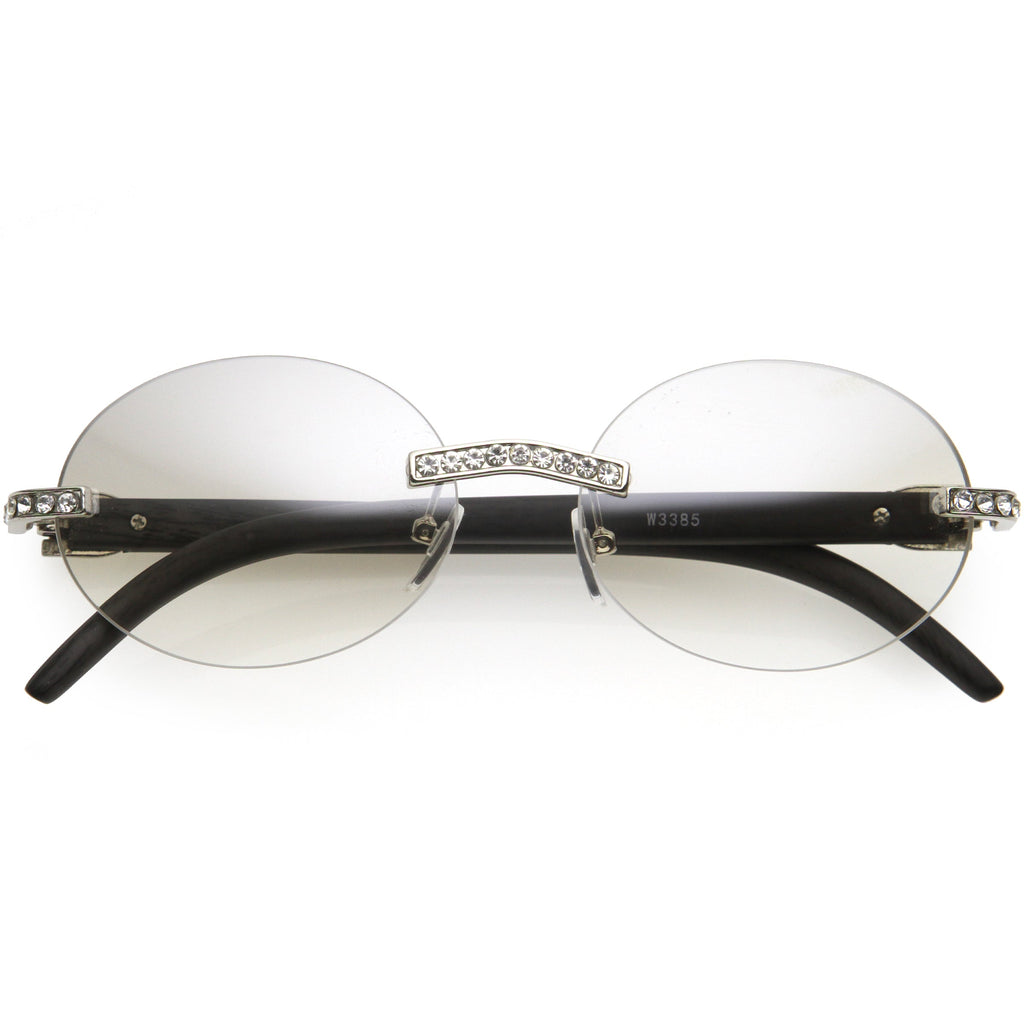 Premium Rhinestones Decorated Oval Sunglasses D125