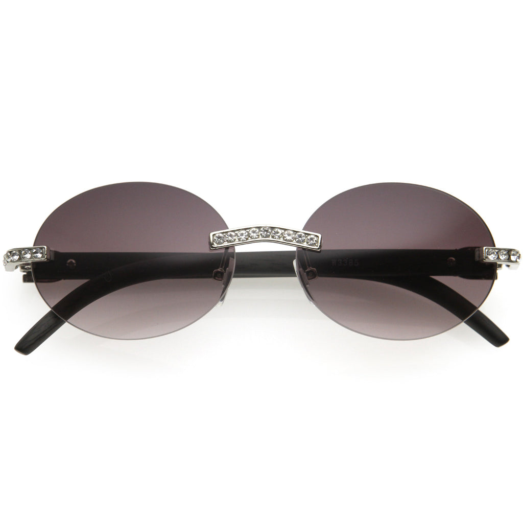 Premium Rhinestones Decorated Oval Sunglasses D125