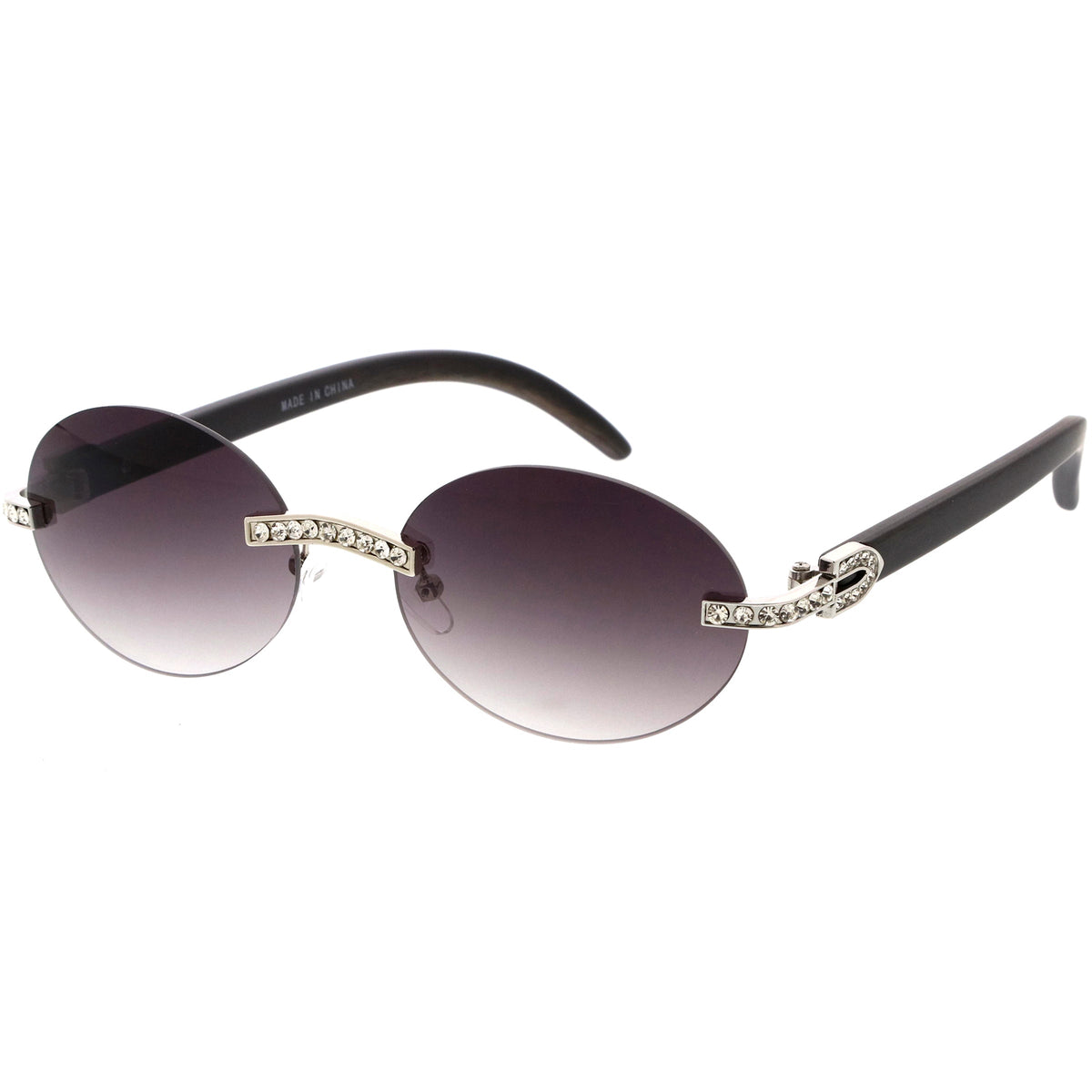 Premium Rhinestones Decorated Oval Sunglasses D125