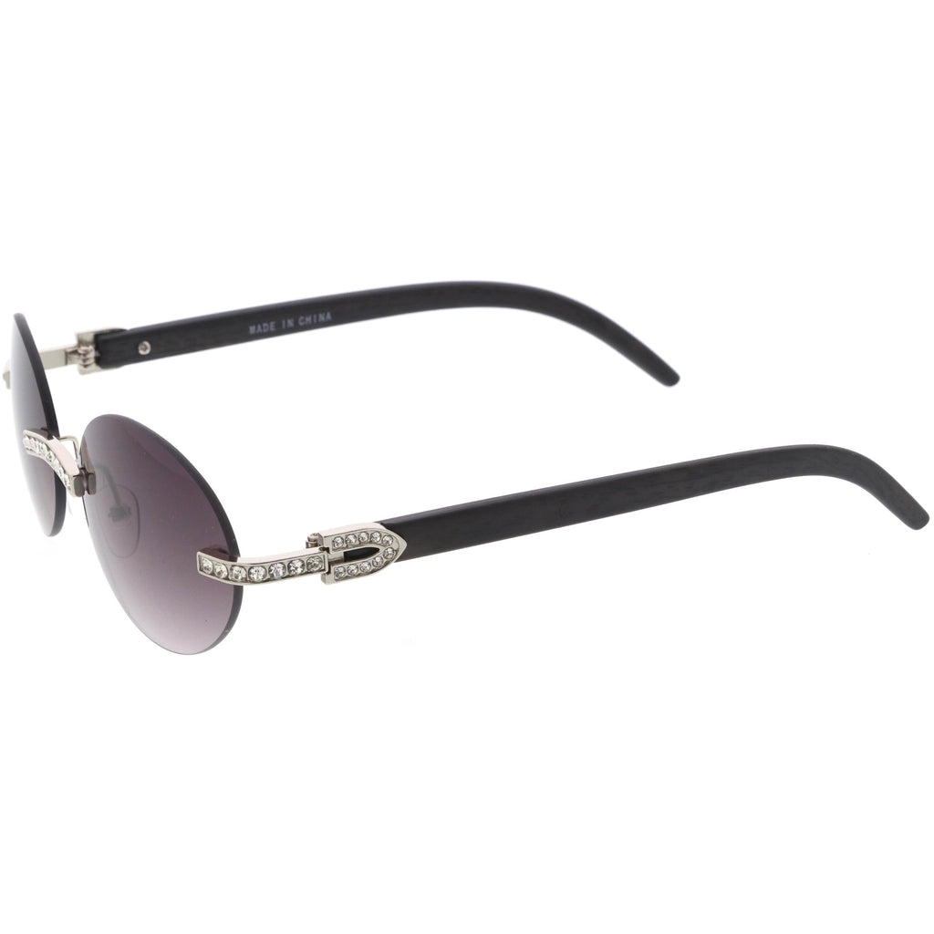 Premium Rhinestones Decorated Oval Sunglasses D125