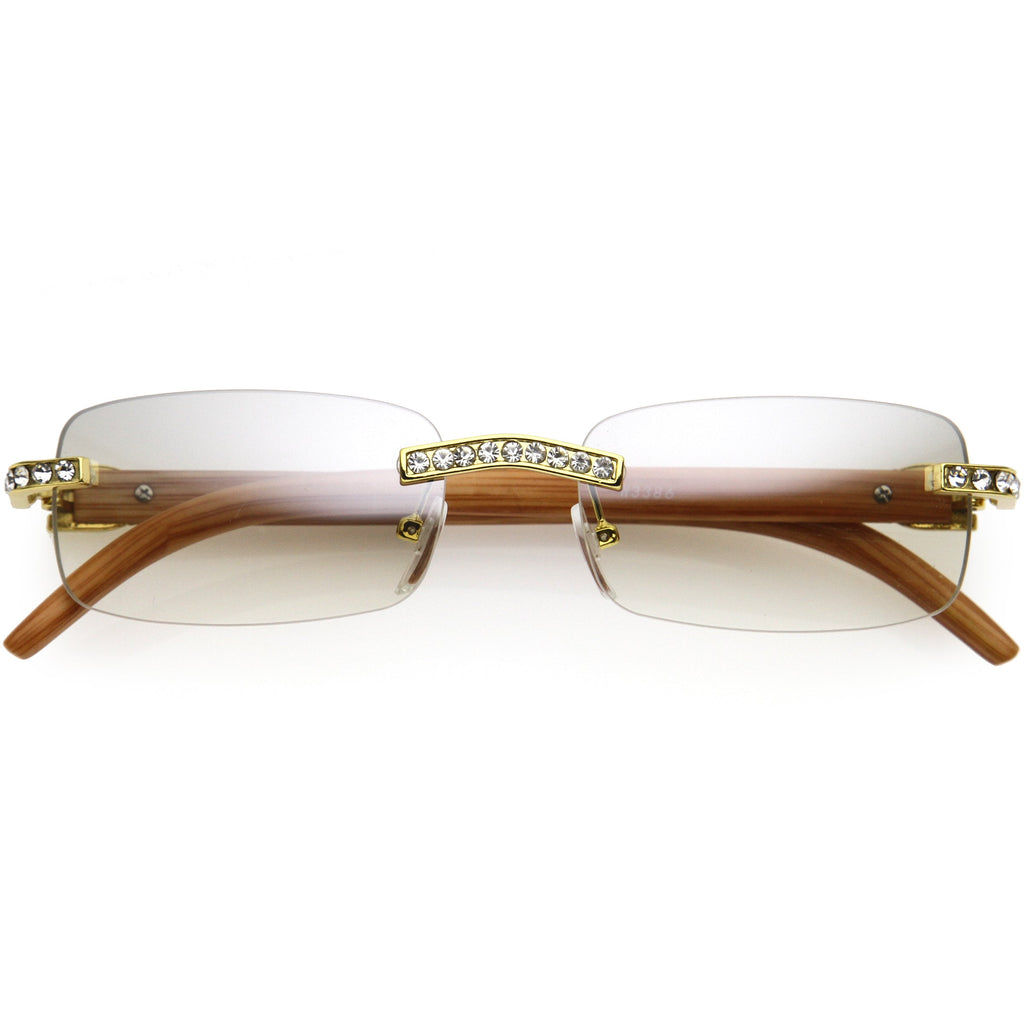 Premium Rhinestones Decorated Small Square Sunglasses D126