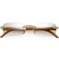 Premium Rhinestones Decorated Small Square Sunglasses D126