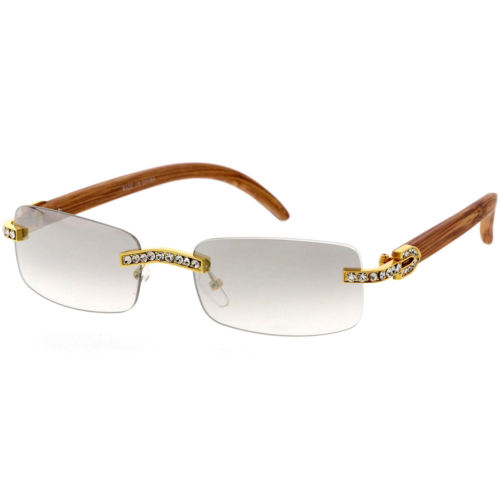 Premium Rhinestones Decorated Small Square Sunglasses D126