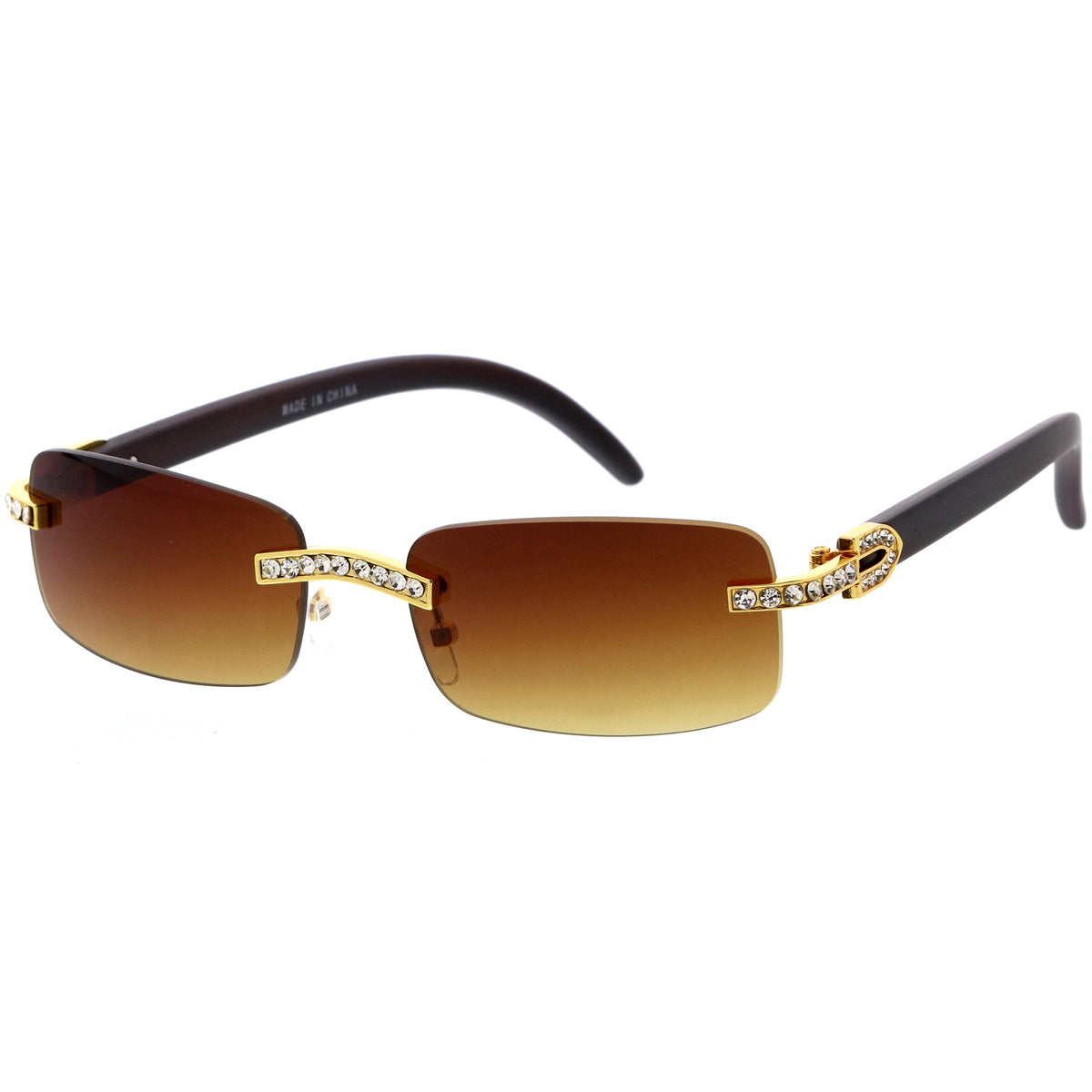 Premium Rhinestones Decorated Small Square Sunglasses D126