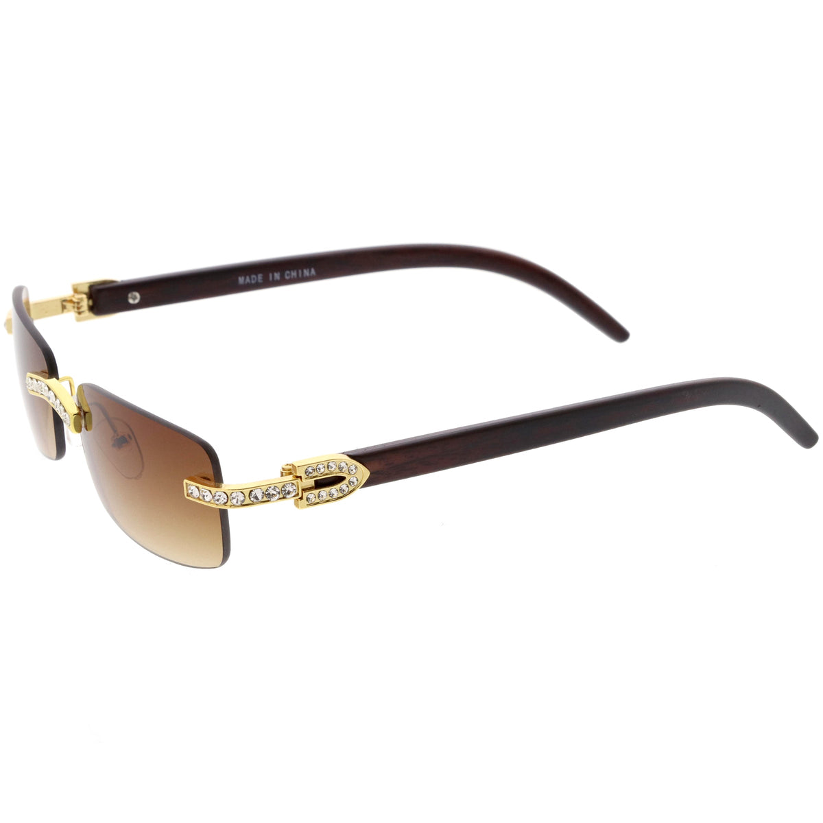Premium Rhinestones Decorated Small Square Sunglasses D126