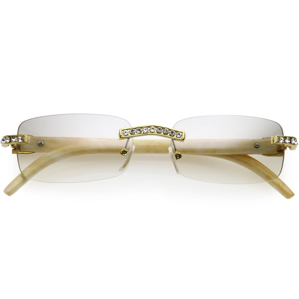 Premium Rhinestones Decorated Small Square Sunglasses D126