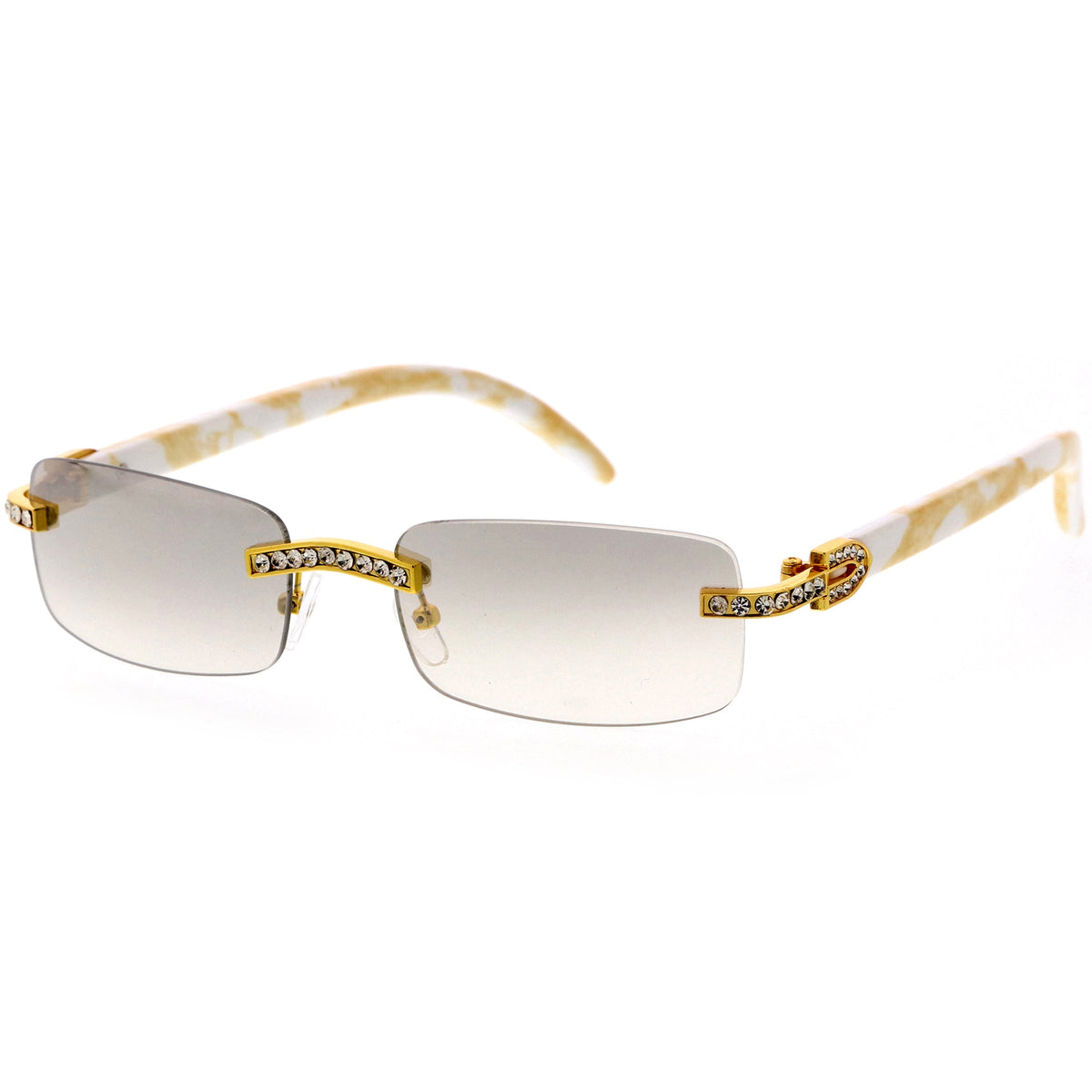 Premium Rhinestones Decorated Small Square Sunglasses D126