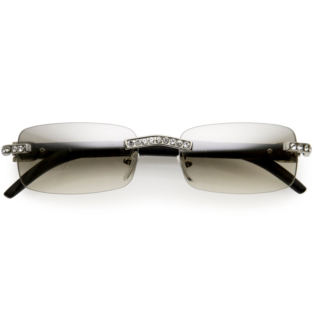 Premium Rhinestones Decorated Small Square Sunglasses D126