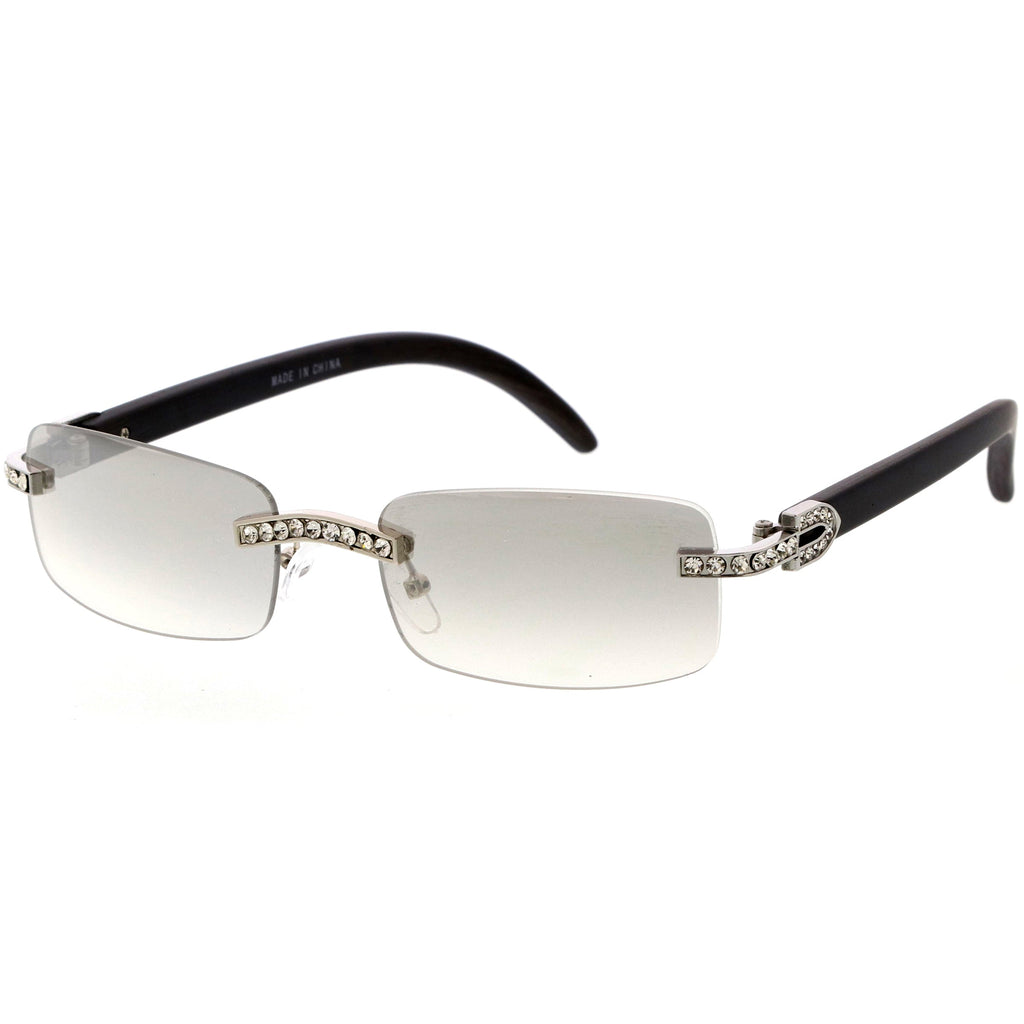 Premium Rhinestones Decorated Small Square Sunglasses D126