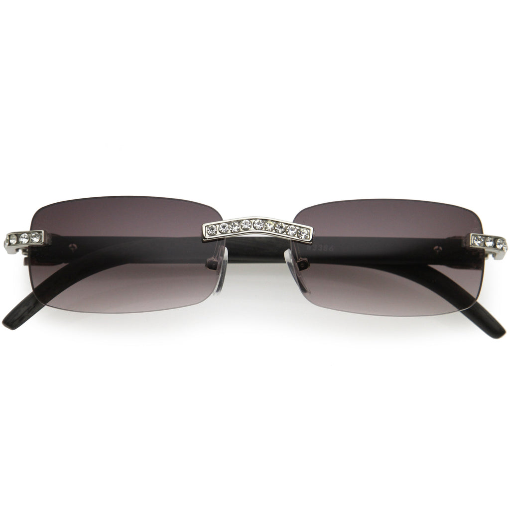 Premium Rhinestones Decorated Small Square Sunglasses D126