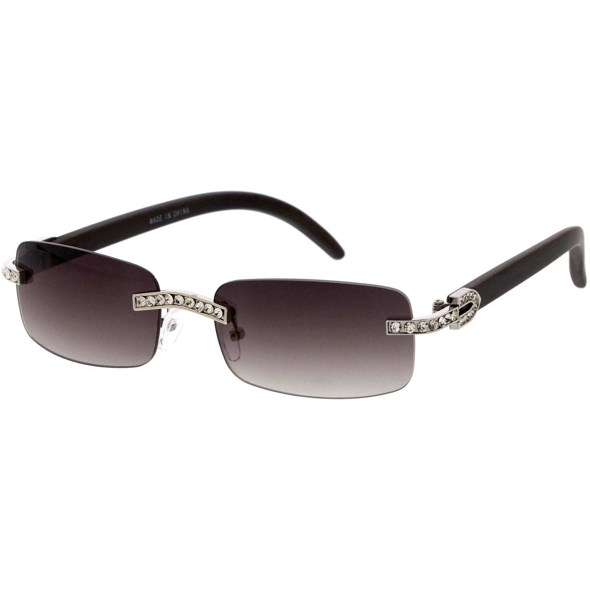 Premium Rhinestones Decorated Small Square Sunglasses D126