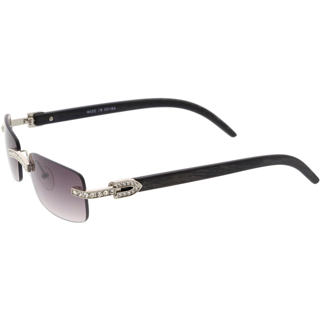 Premium Rhinestones Decorated Small Square Sunglasses D126
