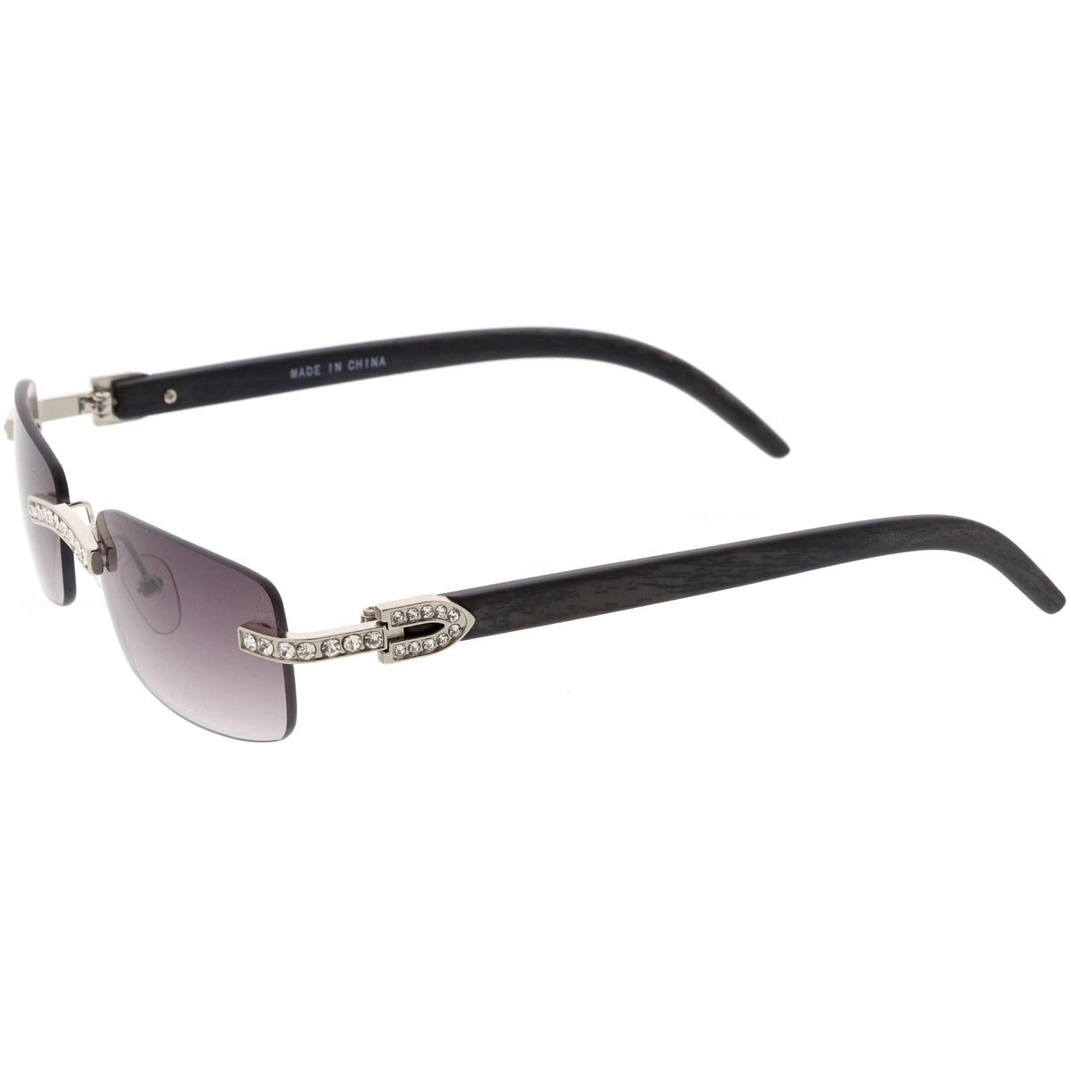 Premium Rhinestones Decorated Small Square Sunglasses D126
