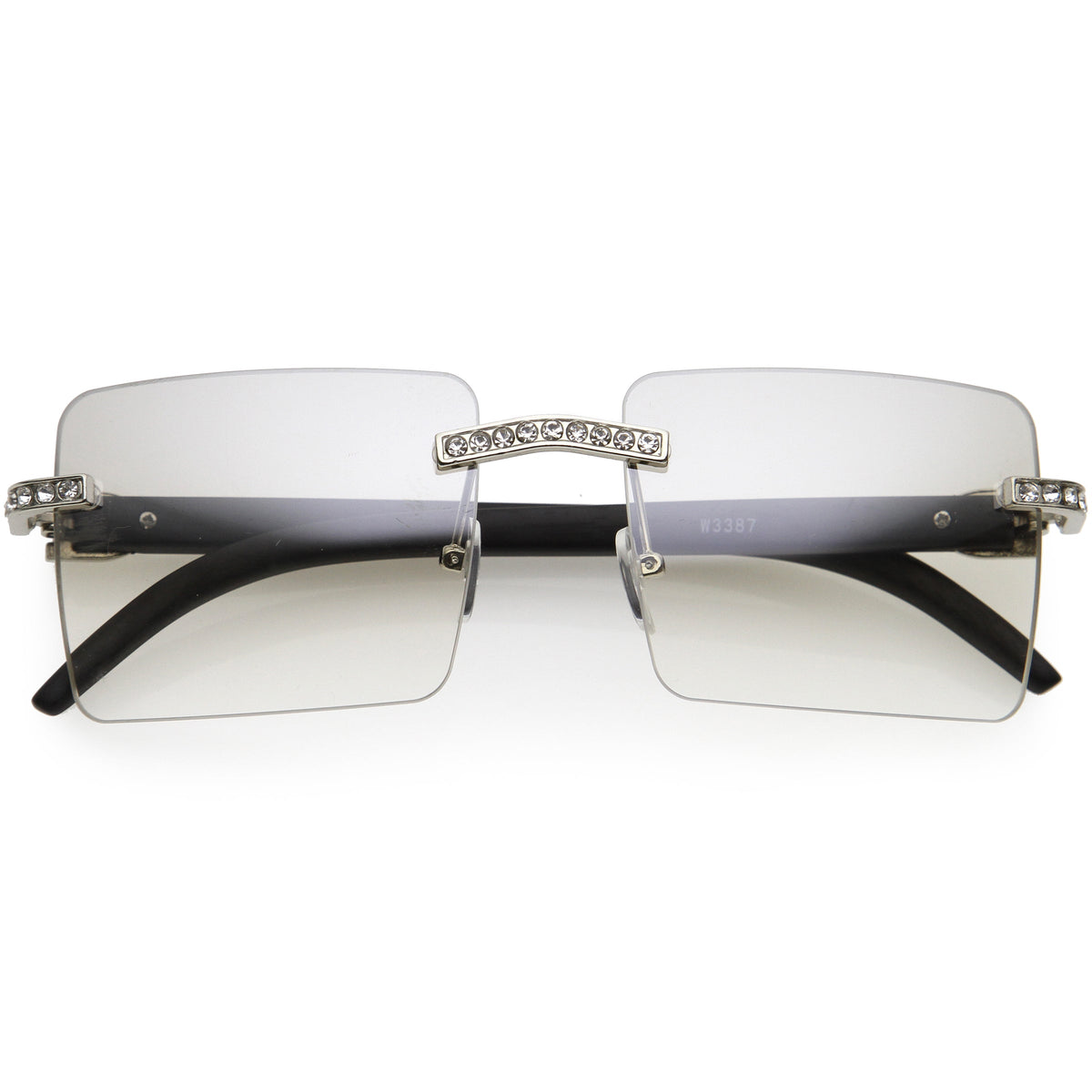 Premium Large Decorated Rhinestones Square Sunglasses D127