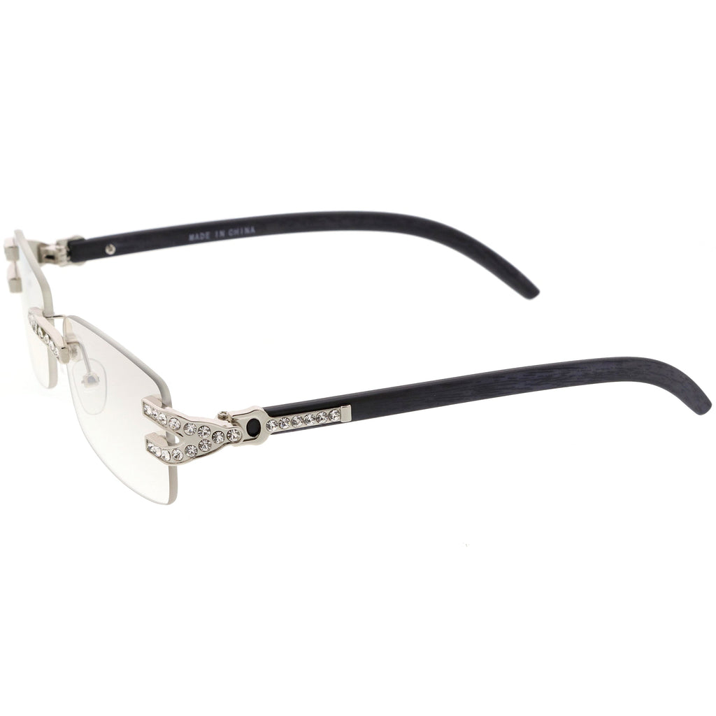 Double Rhinestones Decorated Premium Square Sunglasses D128