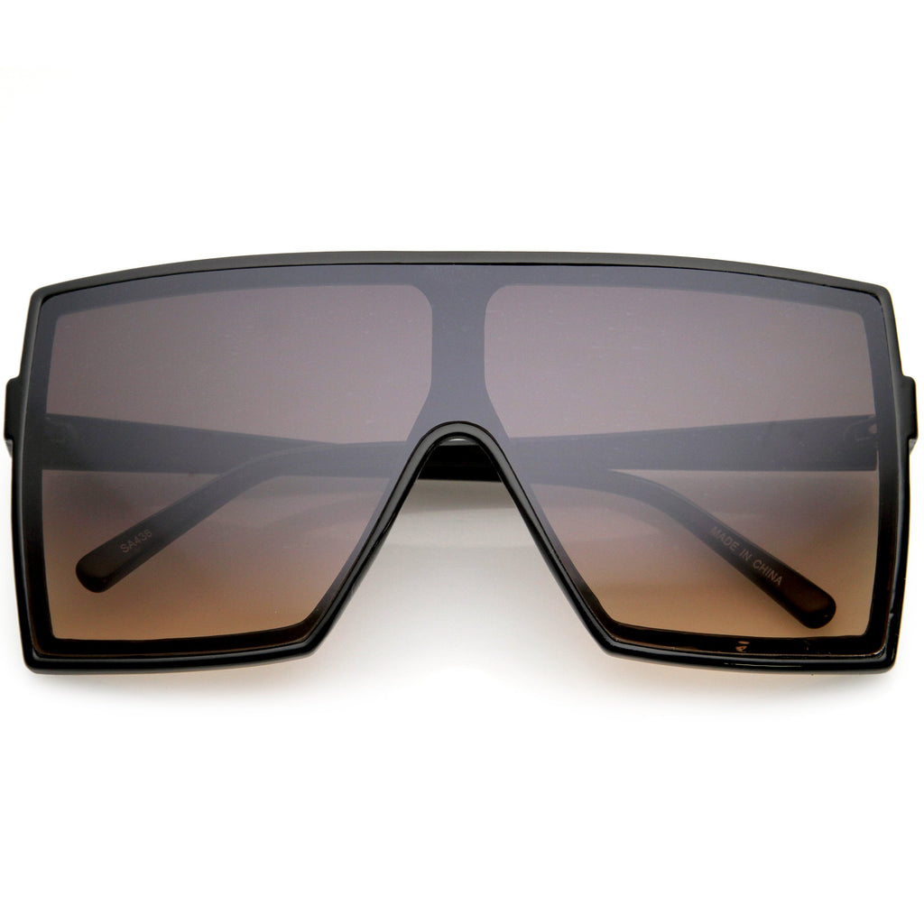 High Fashion Neutral Colored Lens Flat Top Square Sunglasses D130