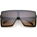 High Fashion Neutral Colored Lens Flat Top Square Sunglasses D130