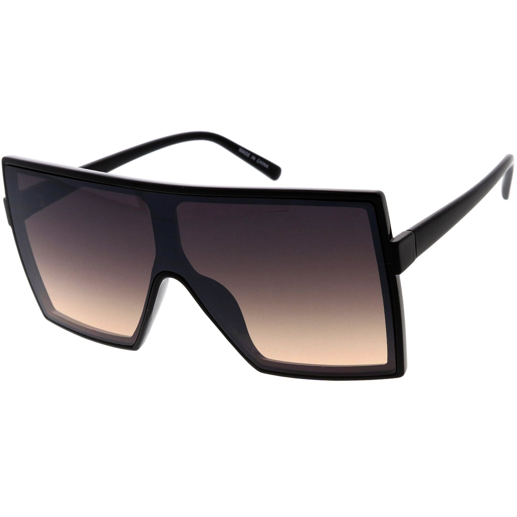 High Fashion Neutral Colored Lens Flat Top Square Sunglasses D130