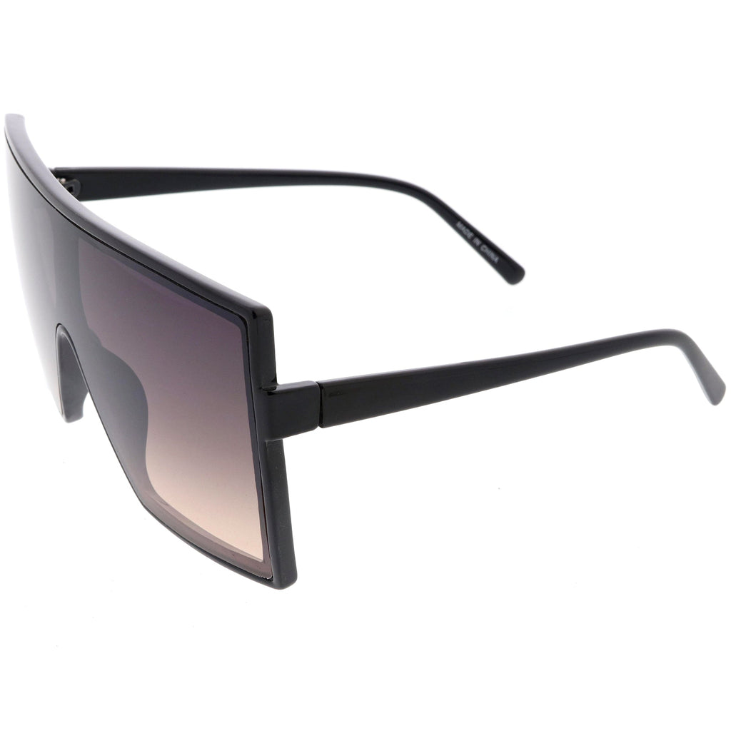 High Fashion Neutral Colored Lens Flat Top Square Sunglasses D130
