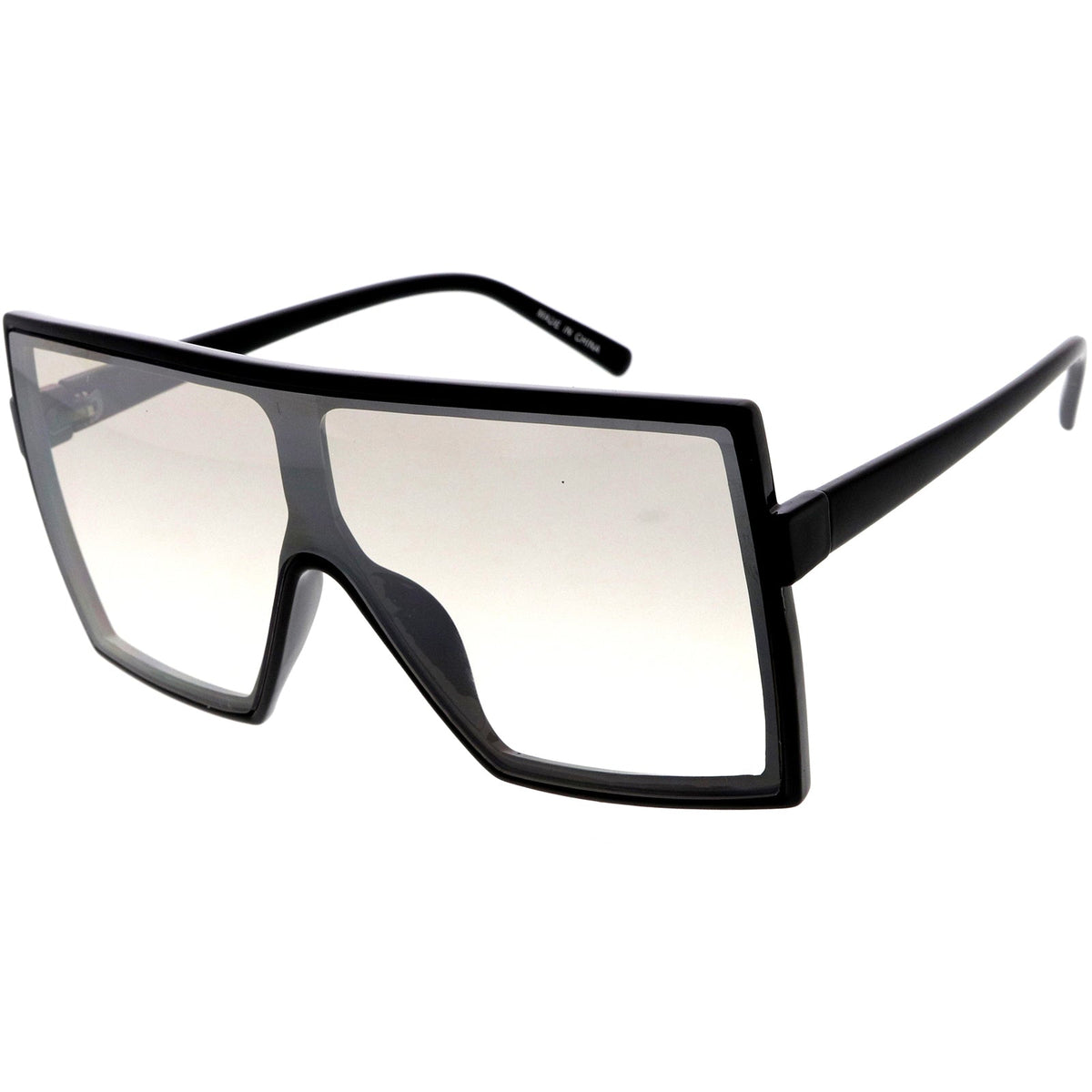 High Fashion Neutral Colored Lens Flat Top Square Sunglasses D130