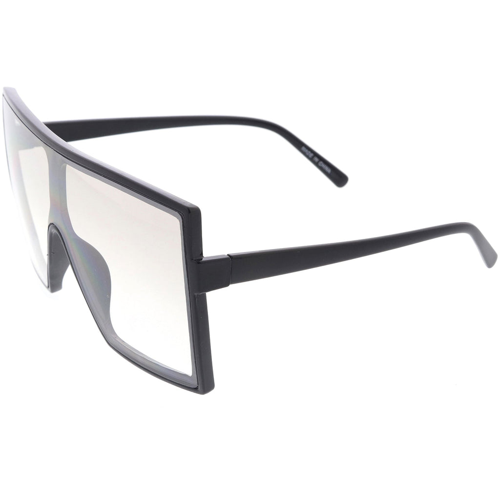 High Fashion Neutral Colored Lens Flat Top Square Sunglasses D130