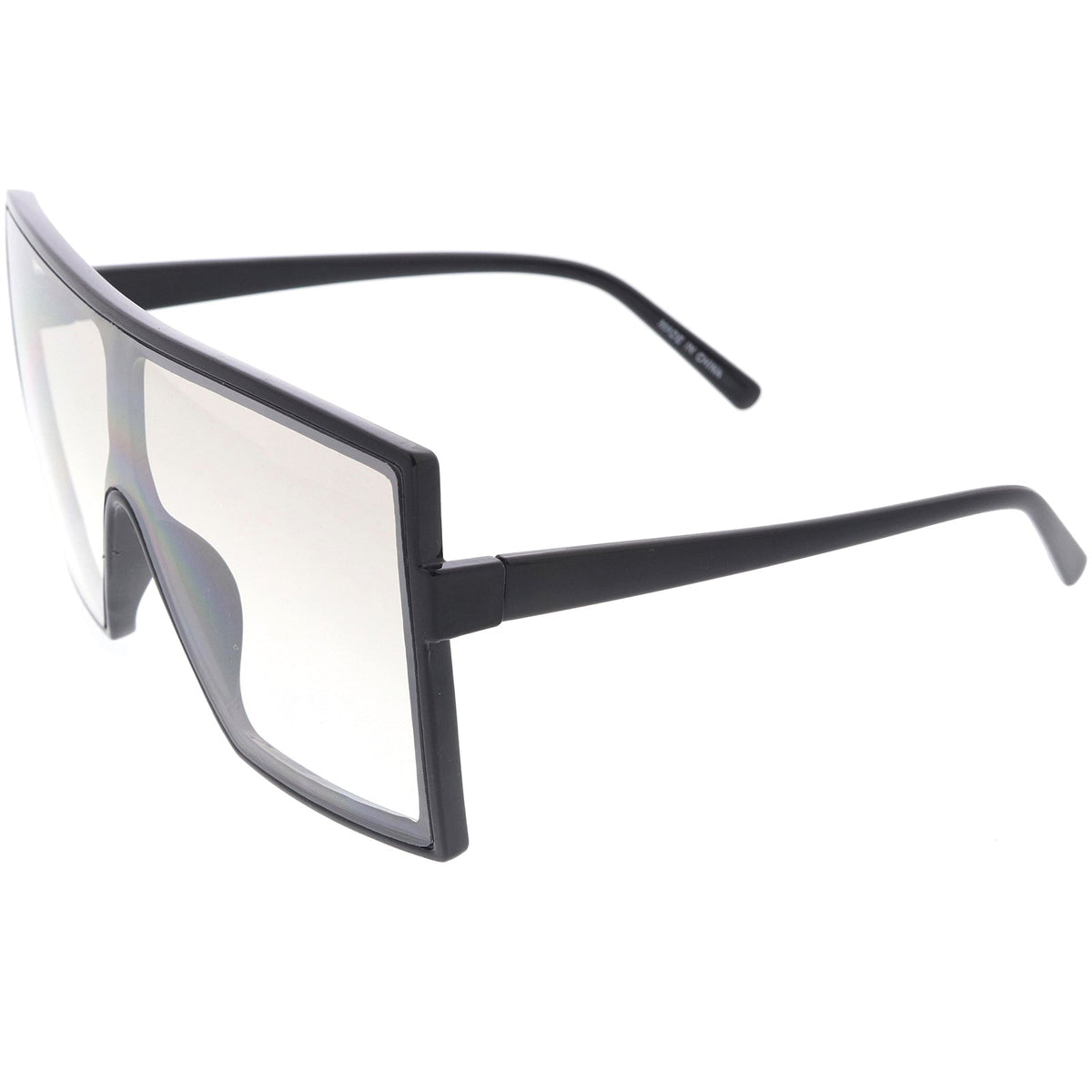 High Fashion Neutral Colored Lens Flat Top Square Sunglasses D130