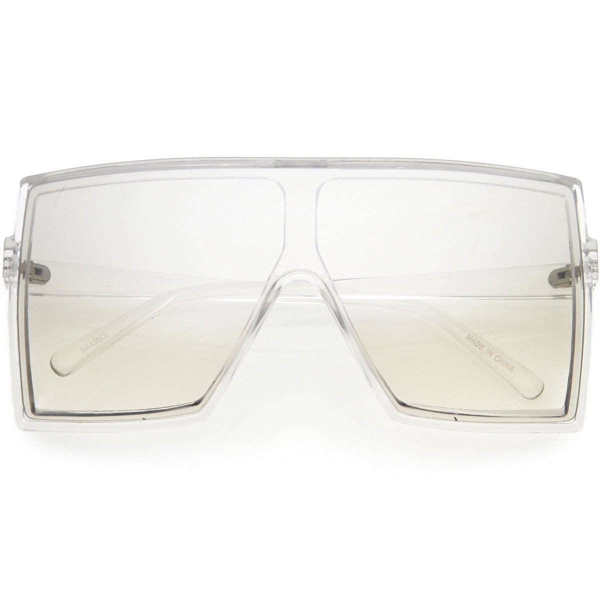 High Fashion Neutral Colored Lens Flat Top Square Sunglasses D130