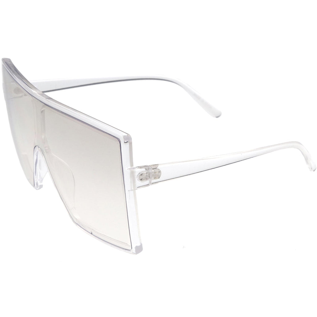 High Fashion Neutral Colored Lens Flat Top Square Sunglasses D130