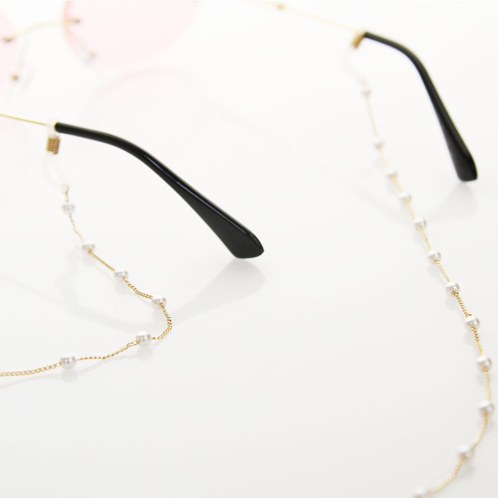 Pearls Decorated Slim Metal Fashion Sunglasses Chain D136