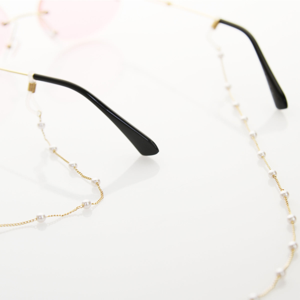 Pearls Decorated Slim Metal Fashion Sunglasses Chain D136