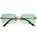 Luxe 90s Inspired Full Rimless Bevelled Lens Medium Square Sunglasses D137