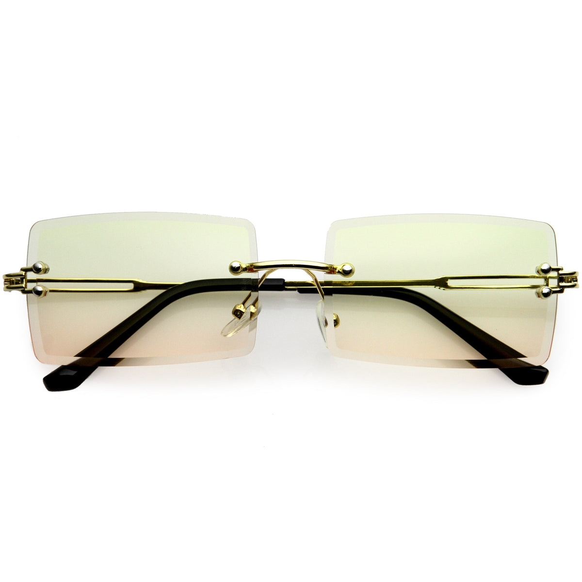 Luxe 90s Inspired Full Rimless Bevelled Lens Medium Square Sunglasses D137