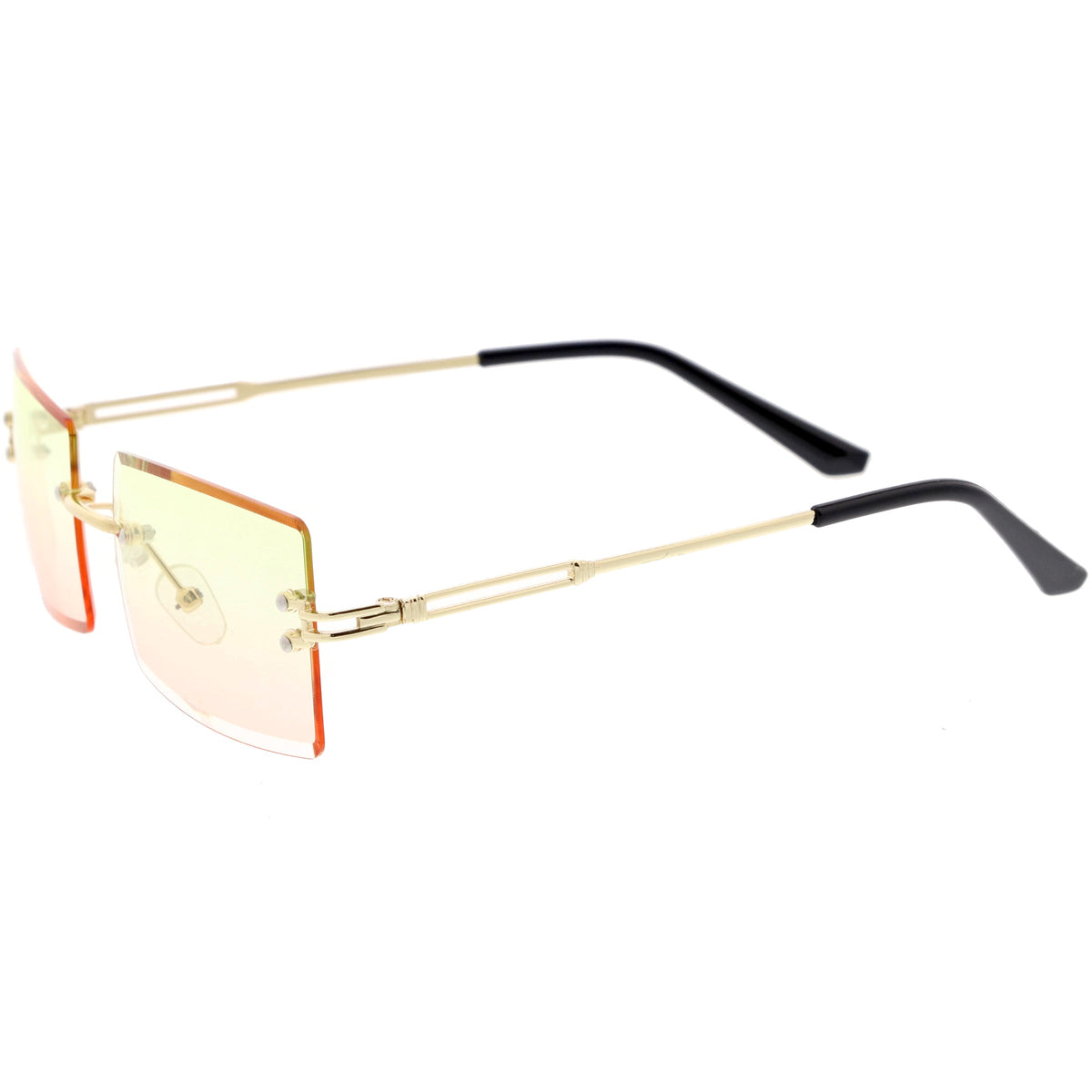 Luxe 90s Inspired Full Rimless Bevelled Lens Medium Square Sunglasses D137