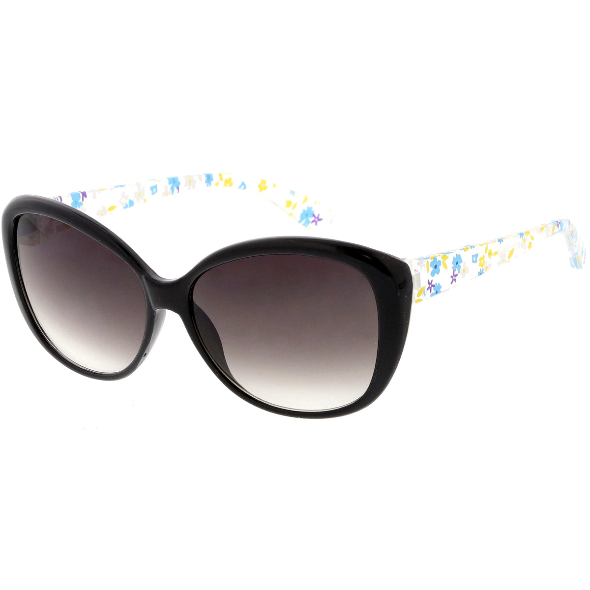 Kids Floral Round Oversize Cat Eye Sunglasses D138