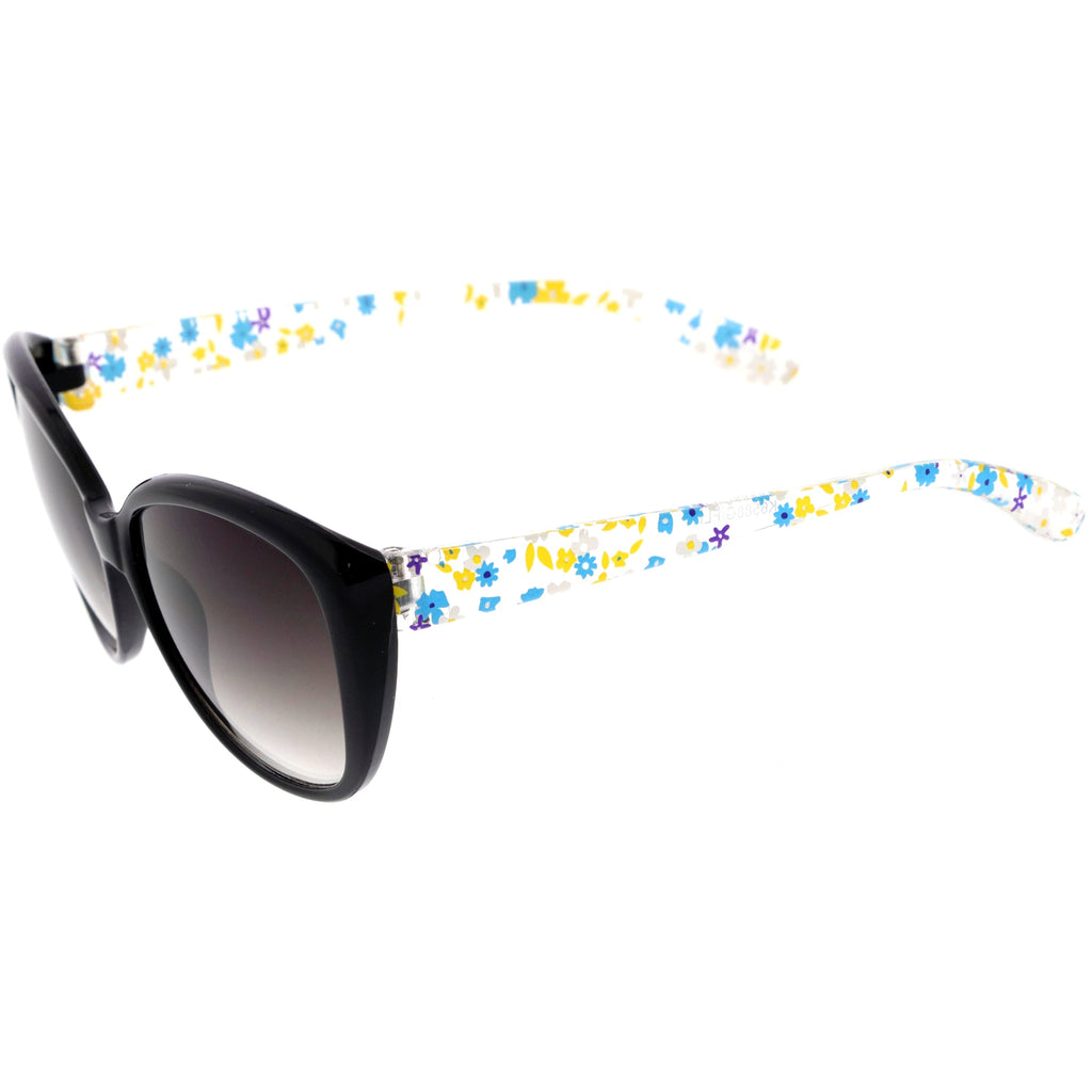Kids Floral Round Oversize Cat Eye Sunglasses D138