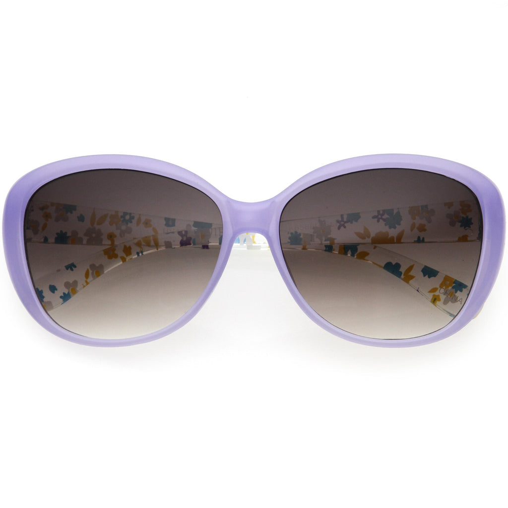 Kids Floral Round Oversize Cat Eye Sunglasses D138