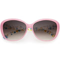 Kids Floral Round Oversize Cat Eye Sunglasses D138