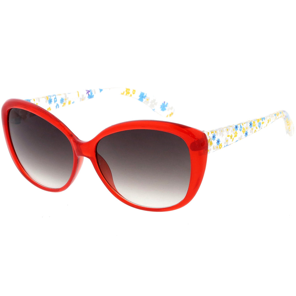 Kids Floral Round Oversize Cat Eye Sunglasses D138