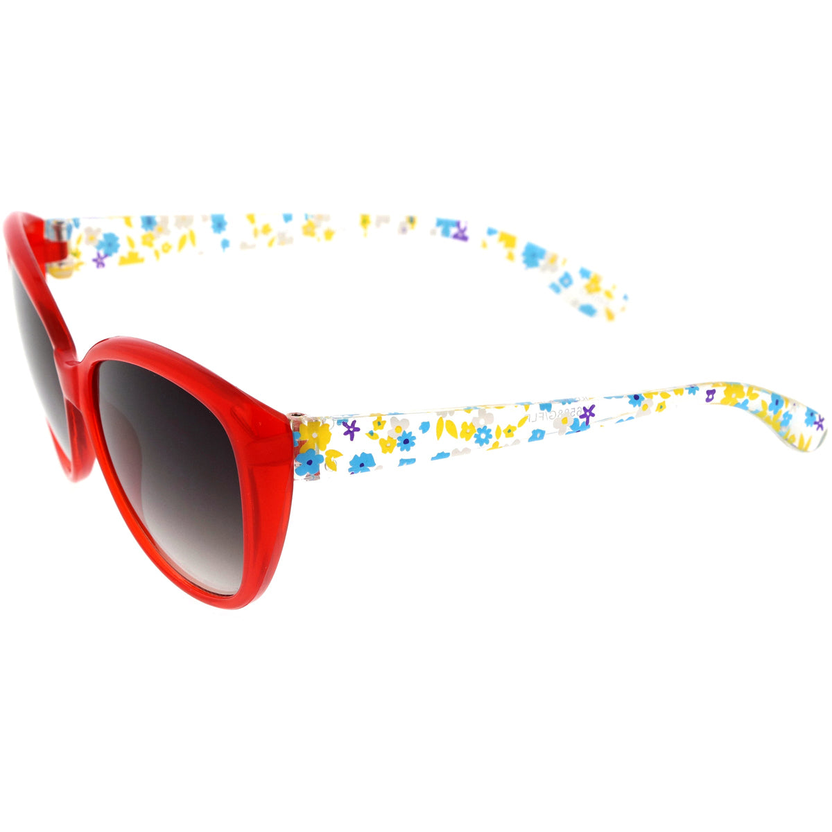 Kids Floral Round Oversize Cat Eye Sunglasses D138