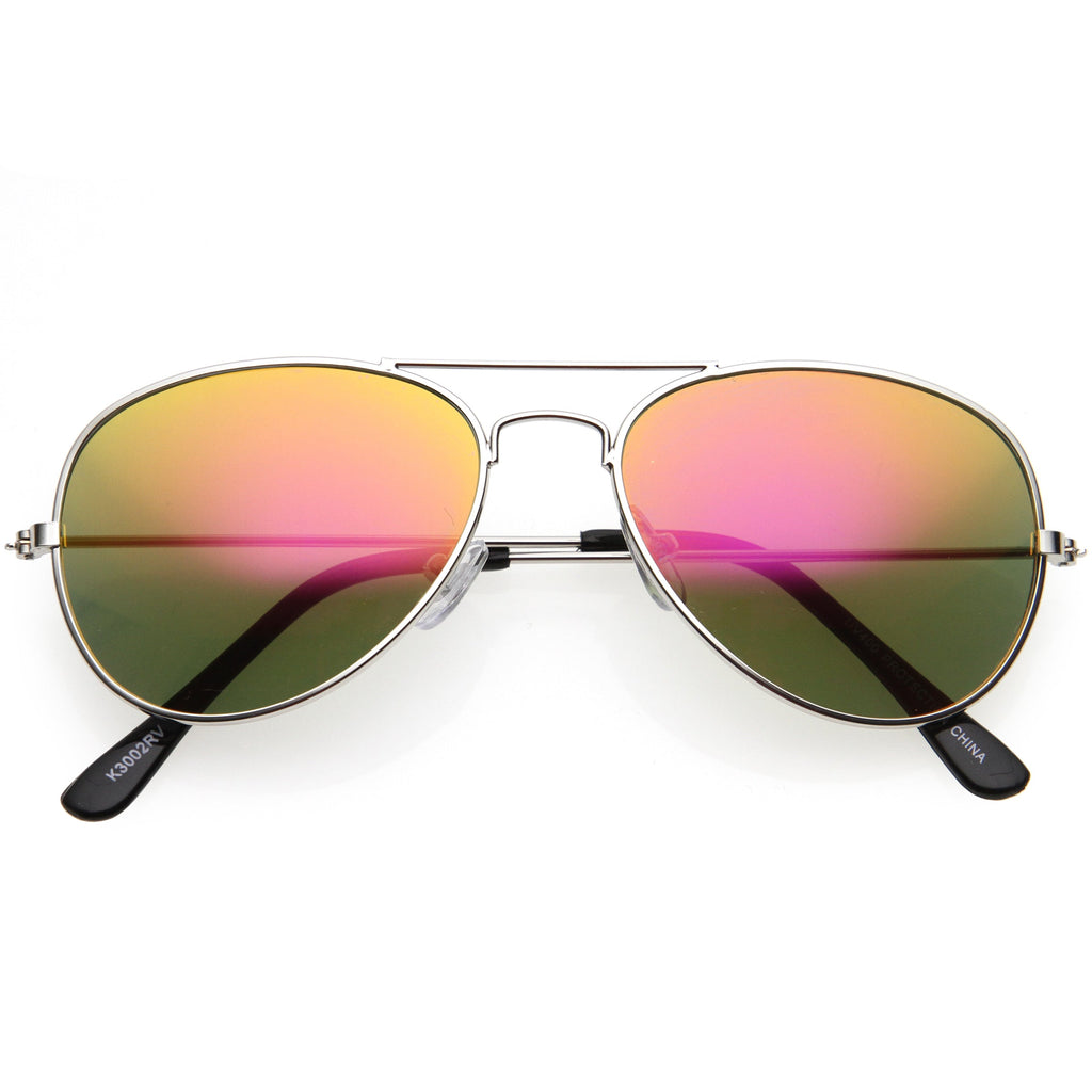 Kids Classy Mirrored Lens Metal Aviator Sunglasses D140