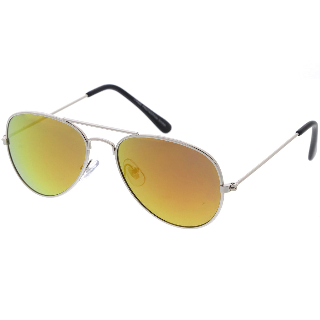 Kids Classy Mirrored Lens Metal Aviator Sunglasses D140