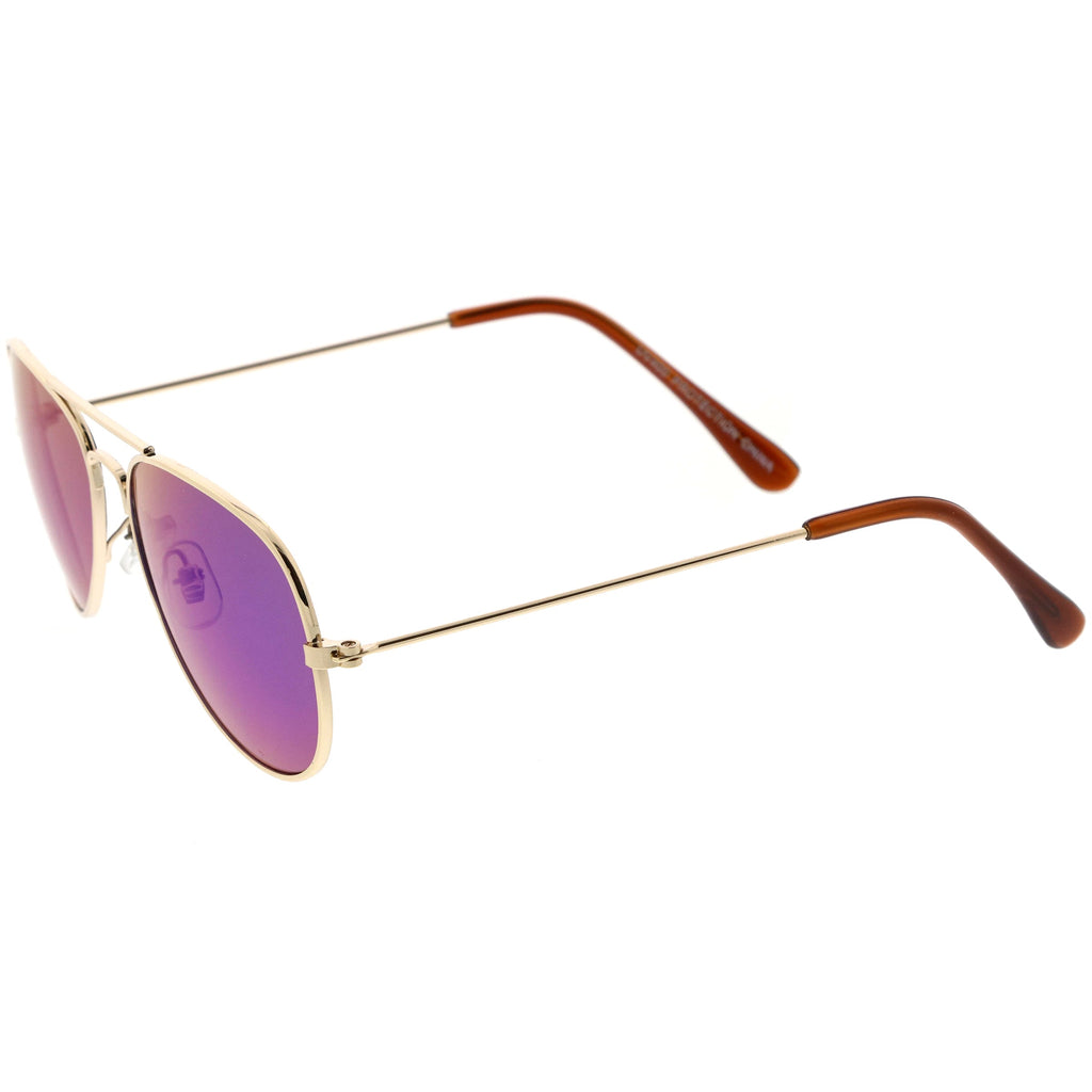 Kids Classy Mirrored Lens Metal Aviator Sunglasses D140