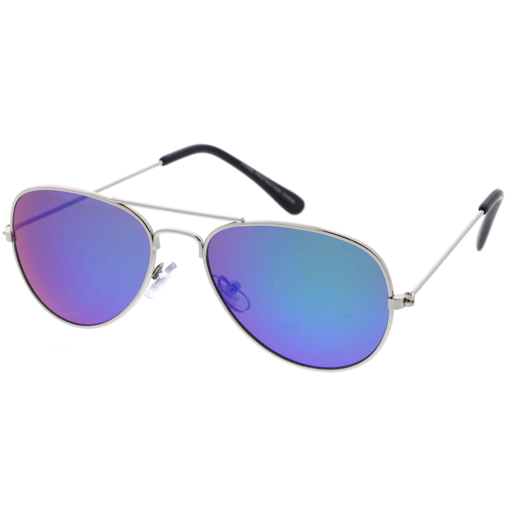Kids Classy Mirrored Lens Metal Aviator Sunglasses D140