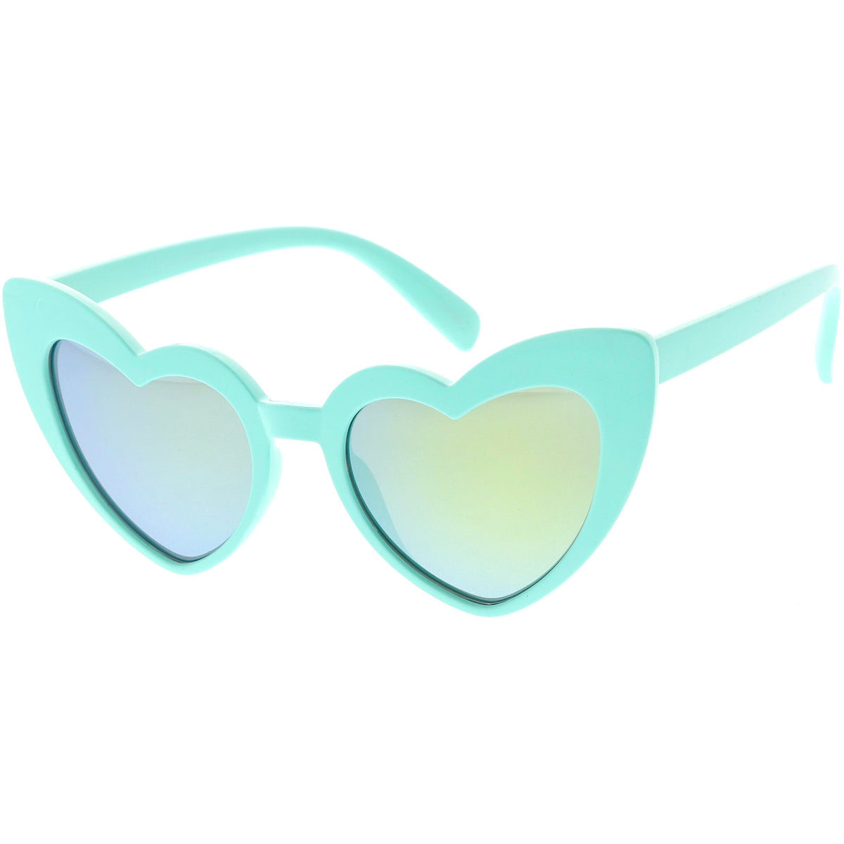 Kids Heart Shaped Mirrored Oversize Heart Sunglasses D143