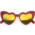 Kids Heart Shaped Mirrored Oversize Heart Sunglasses D143