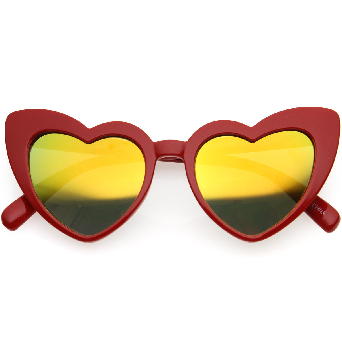 Kids Heart Shaped Mirrored Oversize Heart Sunglasses D143