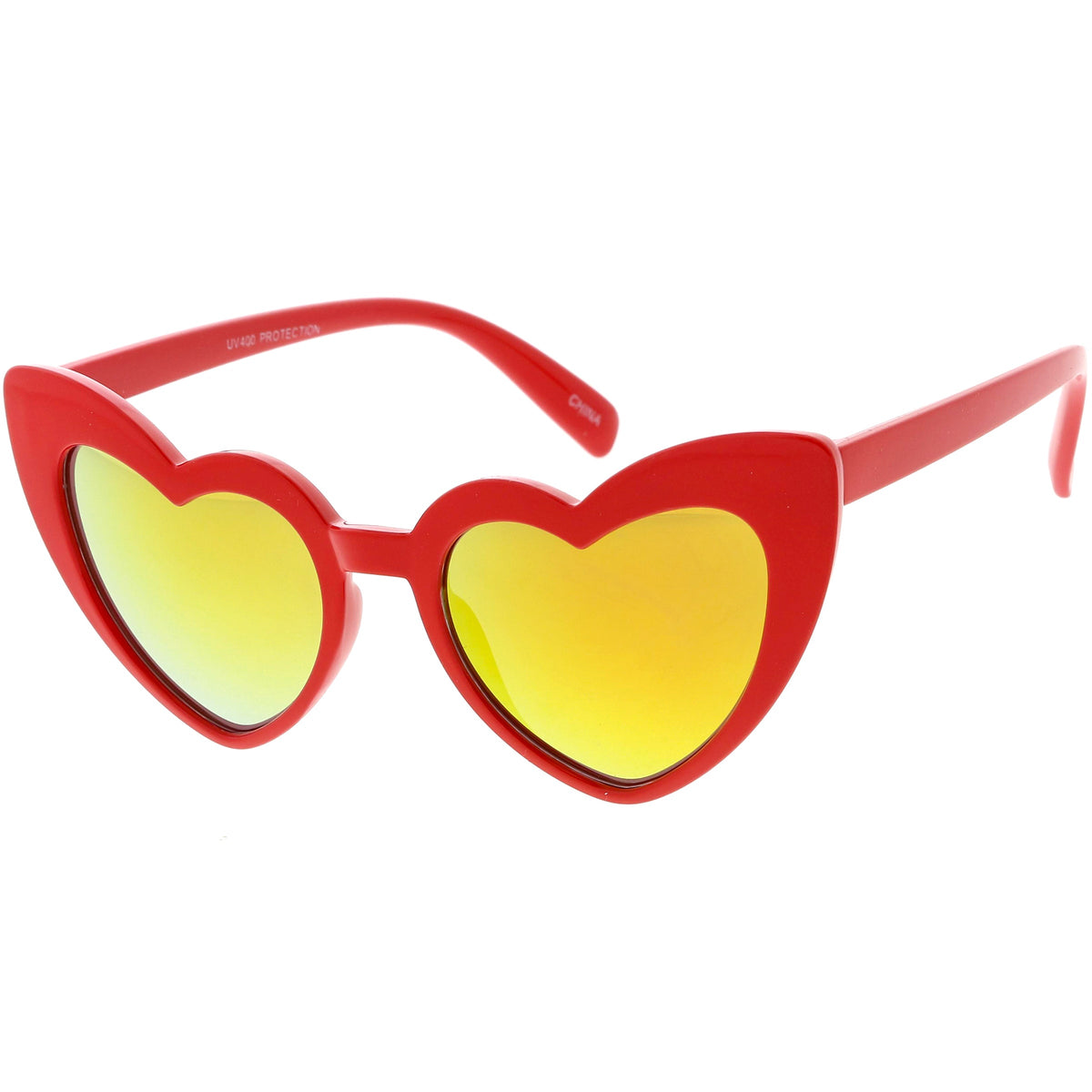 Kids Heart Shaped Mirrored Oversize Heart Sunglasses D143